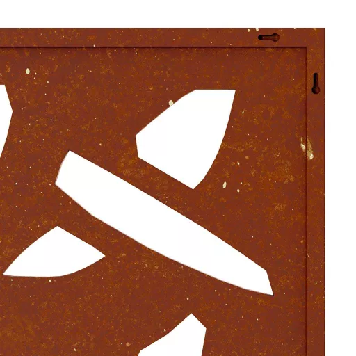Bambuszlevél-mintás corten acél kerti faldísz 105 x 55 cm