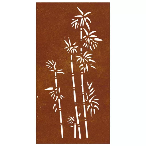 Bambuszmintás corten acél kerti faldísz 105 x 55 cm