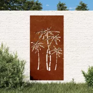Pálmafa mintás corten acél kerti faldísz 105 x 55 cm