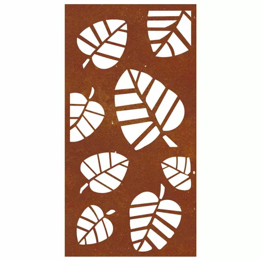 Levélmintás corten acél kerti faldísz 105 x 55 cm