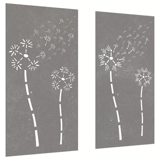 2 db virágmintás corten acél kerti faldísz 105 x 55 cm