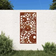 Fogaskerék mintás corten acél kerti faldísz 105 x 55 cm