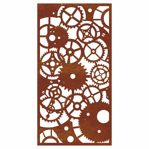 Fogaskerék mintás corten acél kerti faldísz 105 x 55 cm