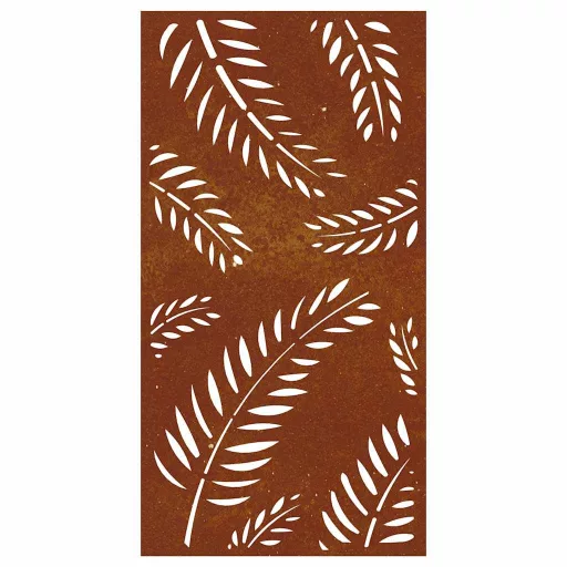 Levélmintás corten acél kerti faldísz 105 x 55 cm