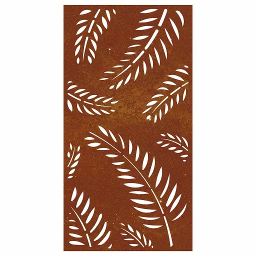 Levélmintás corten acél kerti faldísz 105 x 55 cm
