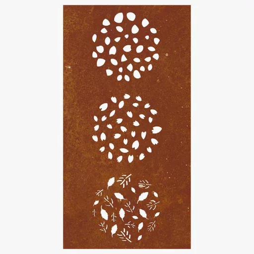 Levélmintás corten acél kerti faldísz 105 x 55 cm