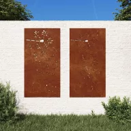 2 db virágmintás corten acél kerti faldísz 105 x 55 cm