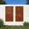 2 db virágmintás corten acél kerti faldísz 105 x 55 cm