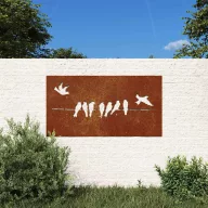 Madármintás corten acél kerti faldísz 105 x 55 cm