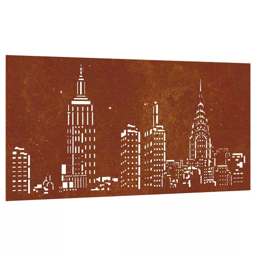 Látkép mintás corten acél kerti faldísz 105 x 55 cm