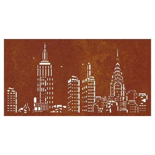 Látkép mintás corten acél kerti faldísz 105 x 55 cm