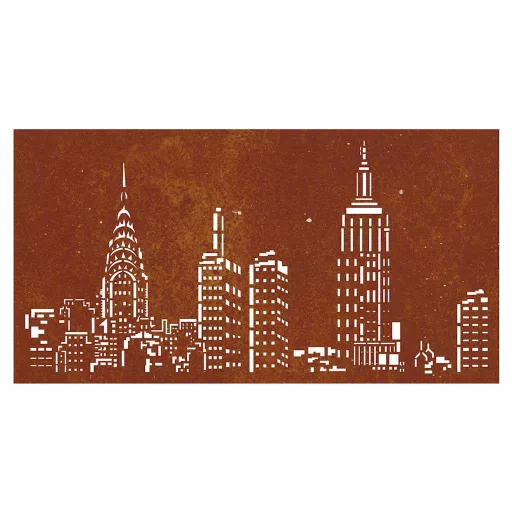 Látkép mintás corten acél kerti faldísz 105 x 55 cm