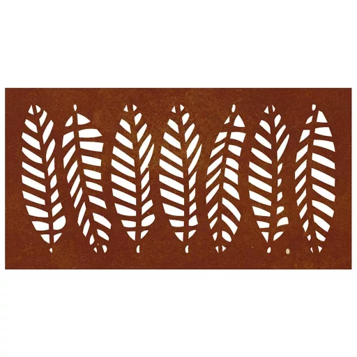 Levélmintás corten acél kerti faldísz 105 x 55 cm
