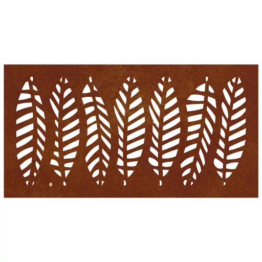 Levélmintás corten acél kerti faldísz 105 x 55 cm