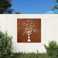 Famintás corten acél kerti faldísz 55 x 55 cm
