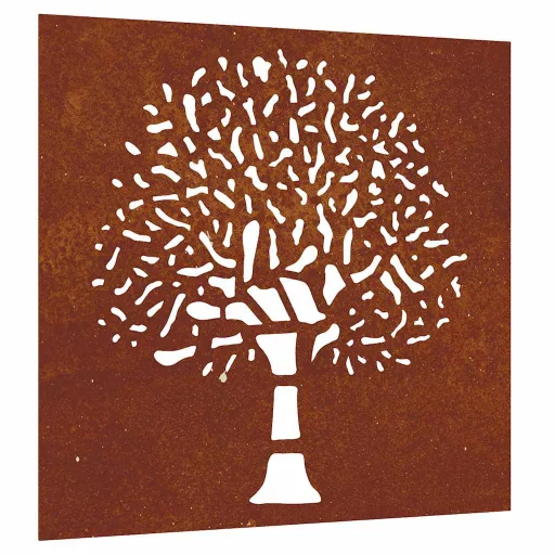Famintás corten acél kerti faldísz 55 x 55 cm