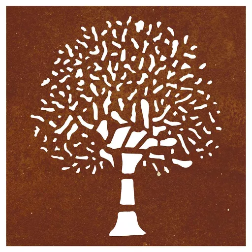 Famintás corten acél kerti faldísz 55 x 55 cm