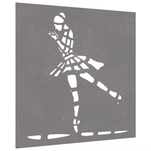 Balett-táncos mintás corten acél kerti faldísz 105 x 55 cm