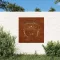 Buddha fej mintás corten acél kerti faldísz 55 x 55 cm