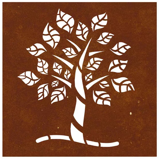 Famintás corten acél kerti faldísz 55 x 55 cm