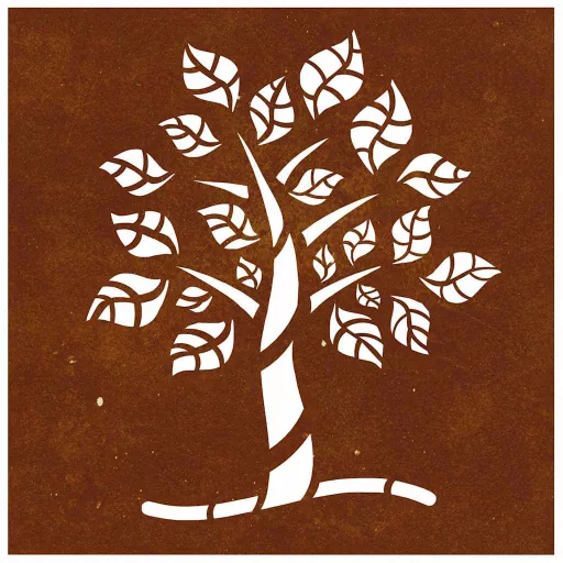 Famintás corten acél kerti faldísz 55 x 55 cm