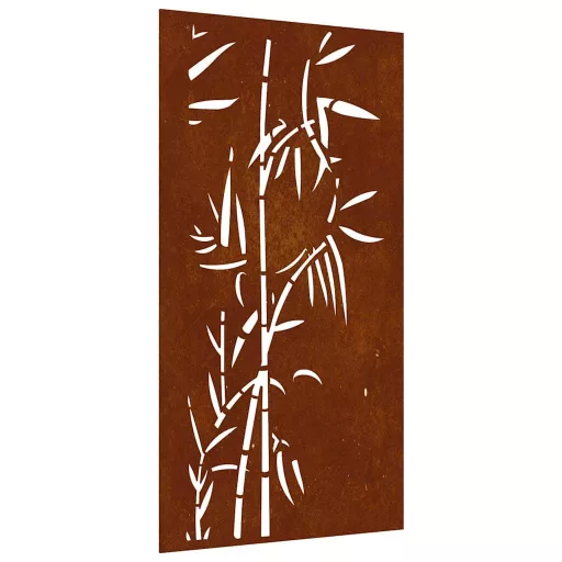 Bambuszmintás corten acél kerti faldísz 105 x 55 cm