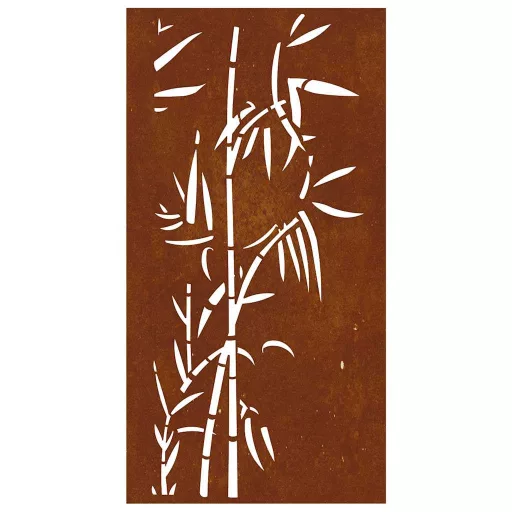 Bambuszmintás corten acél kerti faldísz 105 x 55 cm