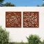 2 db rózsamintás corten acél kerti faldísz 55 x 55 cm