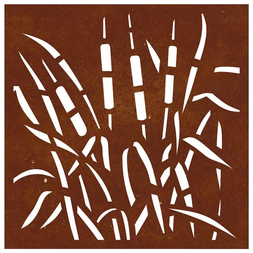 Fűmintás corten acél kerti faldísz 55 x 55 cm