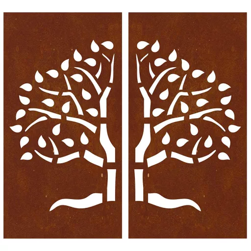 2 db famintás corten acél kerti faldísz 105 x 55 cm