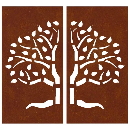 2 db famintás corten acél kerti faldísz 105 x 55 cm