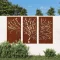 3 db famintás corten acél kerti faldísz 105 x 55 cm