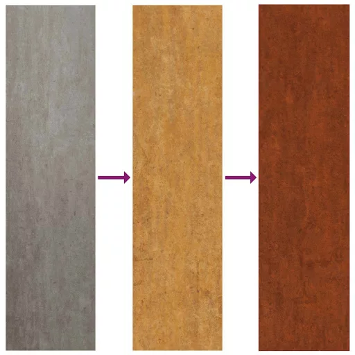3 db famintás corten acél kerti faldísz 105 x 55 cm