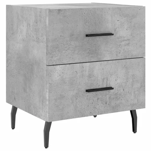 2 db betonszürke szerelt fa éjjeliszekrény 40 x 35 x 47,5 cm