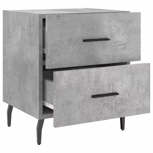 2 db betonszürke szerelt fa éjjeliszekrény 40 x 35 x 47,5 cm