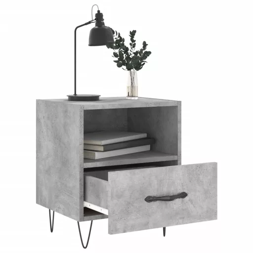 2 db betonszürke szerelt fa éjjeliszekrény 40 x 35 x 47,5 cm