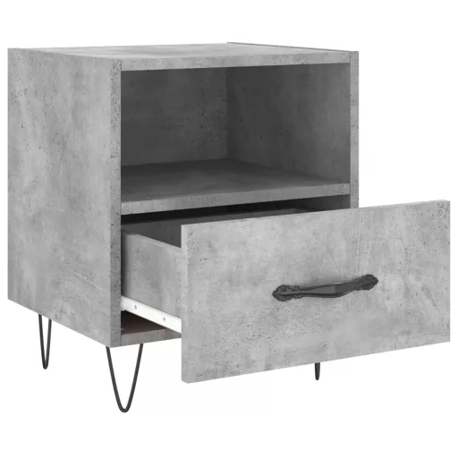 2 db betonszürke szerelt fa éjjeliszekrény 40 x 35 x 47,5 cm