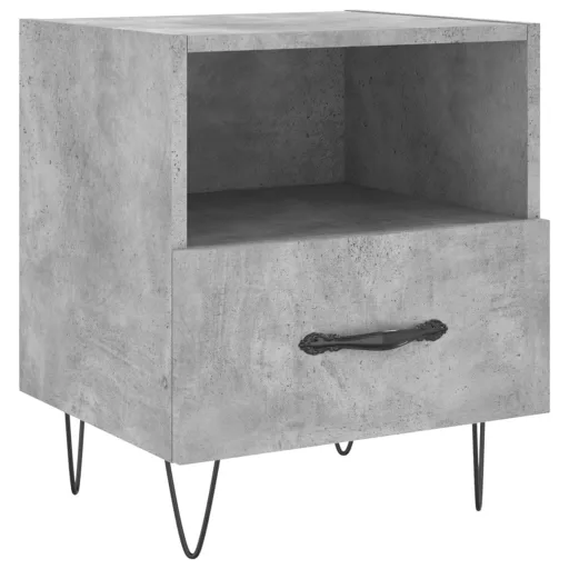 2 db betonszürke szerelt fa éjjeliszekrény 40 x 35 x 47,5 cm
