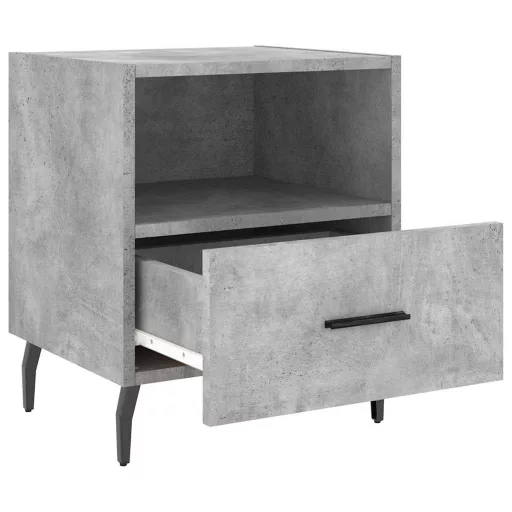 2 db betonszürke szerelt fa éjjeliszekrény 40 x 35 x 47,5 cm