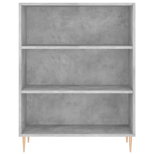 Betonszürke szerelt fa könyvespolc 69,5 x 32,5 x 90 cm