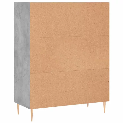 Betonszürke szerelt fa könyvespolc 69,5 x 32,5 x 90 cm