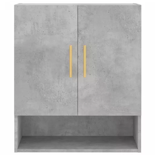 Betonszürke szerelt fa faliszekrény 60 x 31 x 70 cm