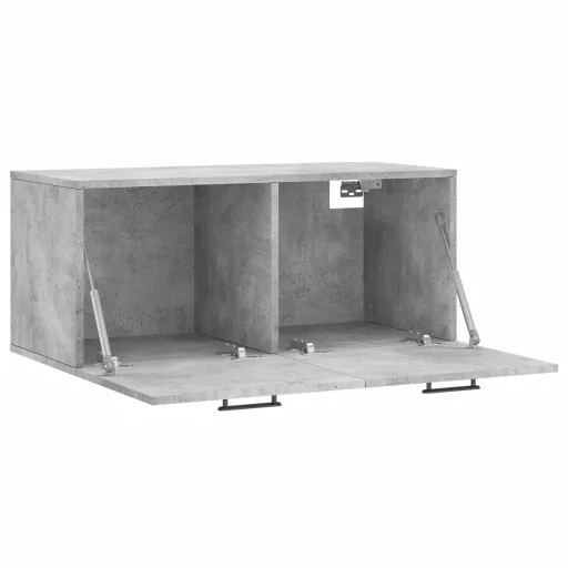 Betonszürke szerelt fa faliszekrény 80 x 36,5 x 35 cm