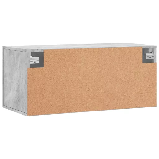 Betonszürke szerelt fa faliszekrény 80 x 36,5 x 35 cm