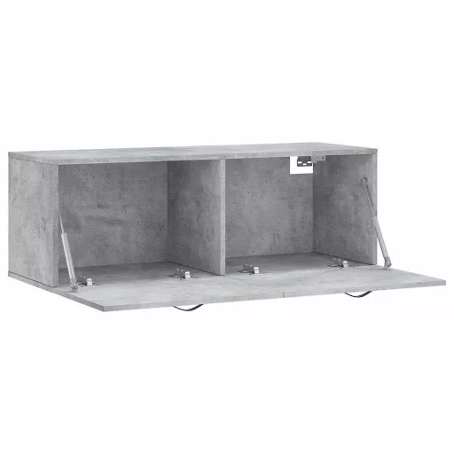 Betonszürke szerelt fa faliszekrény 100 x 36,5 x 35 cm