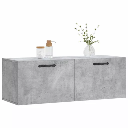 Betonszürke szerelt fa faliszekrény 100 x 36,5 x 35 cm