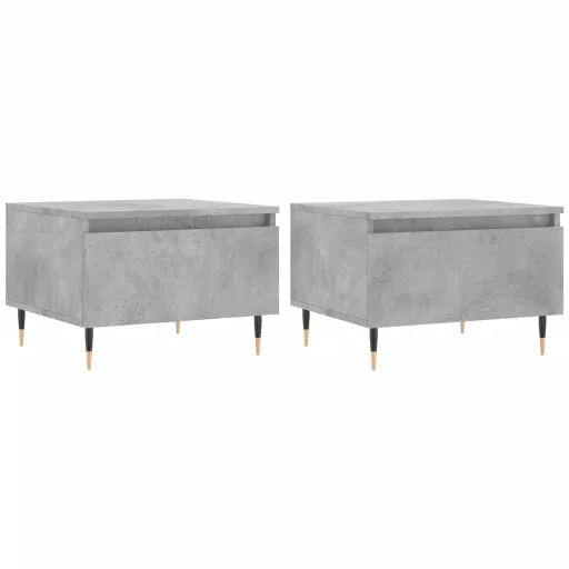 2 db betonszürke szerelt fa dohányzóasztal 50 x 46 x 35 cm