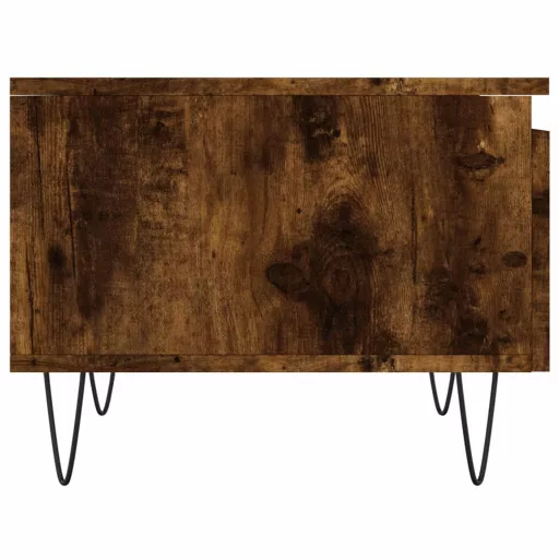 2 db füstös tölgy szerelt fa dohányzóasztal 50 x 46 x 35 cm