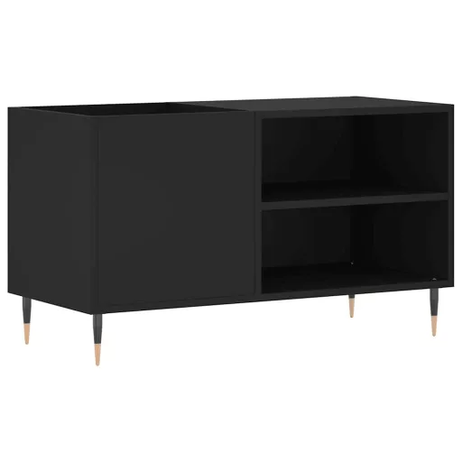 Fekete szerelt fa hanglemezszekrény 85x38x48 cm