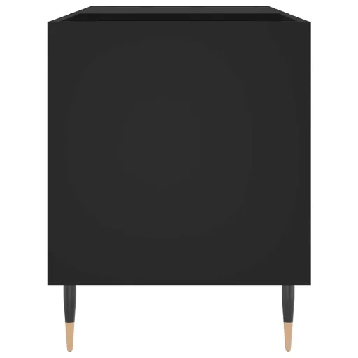 Fekete szerelt fa hanglemezszekrény 85x38x48 cm